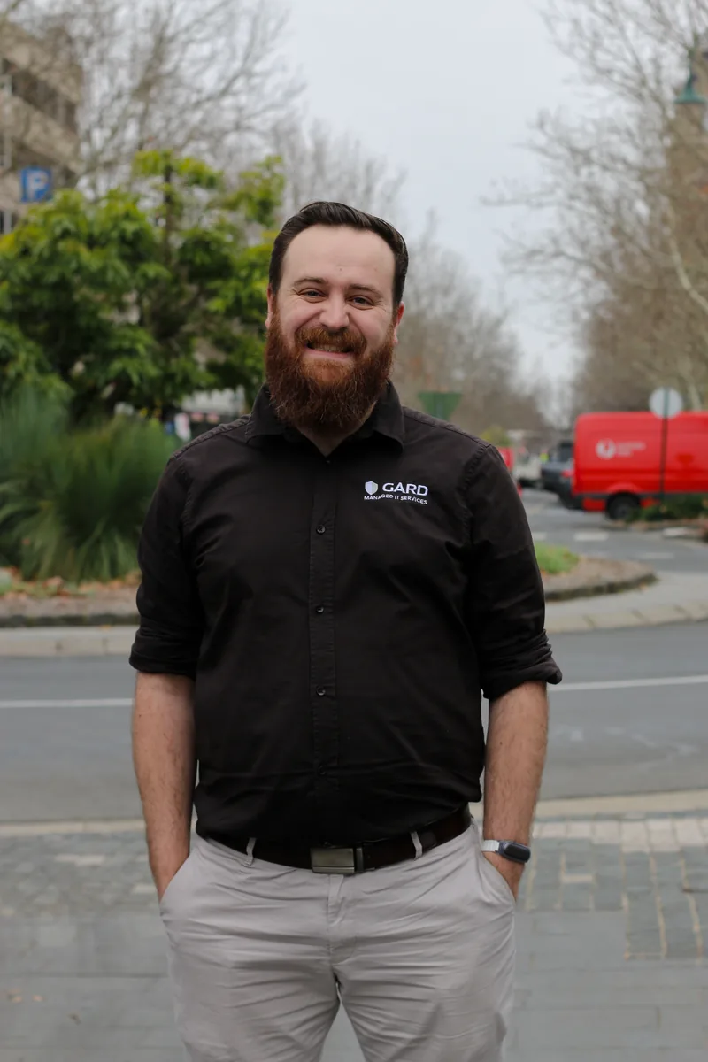 Carl from GARD Systems smiling on a Bendigo street